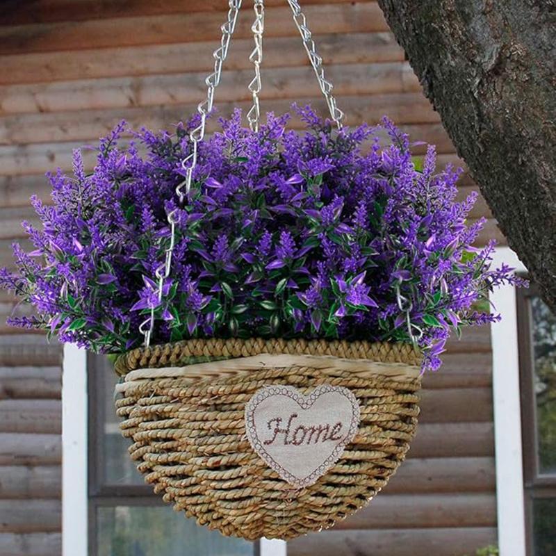 8 Bundles 35CM Artificial Lavender Flowers Fake Plant Outdoor Decoration Wedding Table Flower Arrangement DIY Green Fake Plant