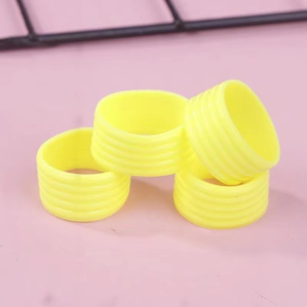 4pcs Silicone Racket Silicone Ring Anti Slip Racket Handle Collar Sports Accessories жёлтый