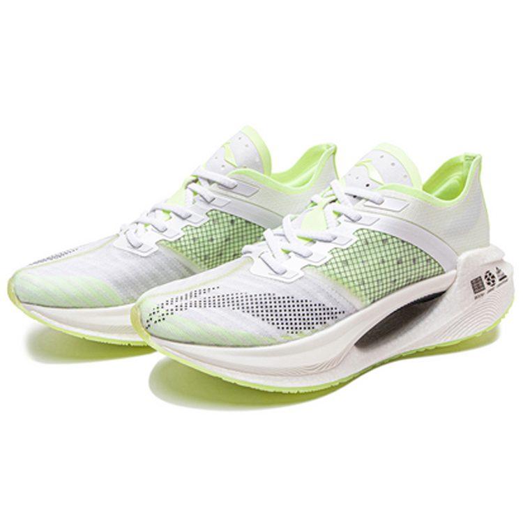 Li Ning Shadow Essential Fabric Cushioning Slip Resistant Abrasion Resistant Low top Running Shoes Men's White Green ARHQ247-3