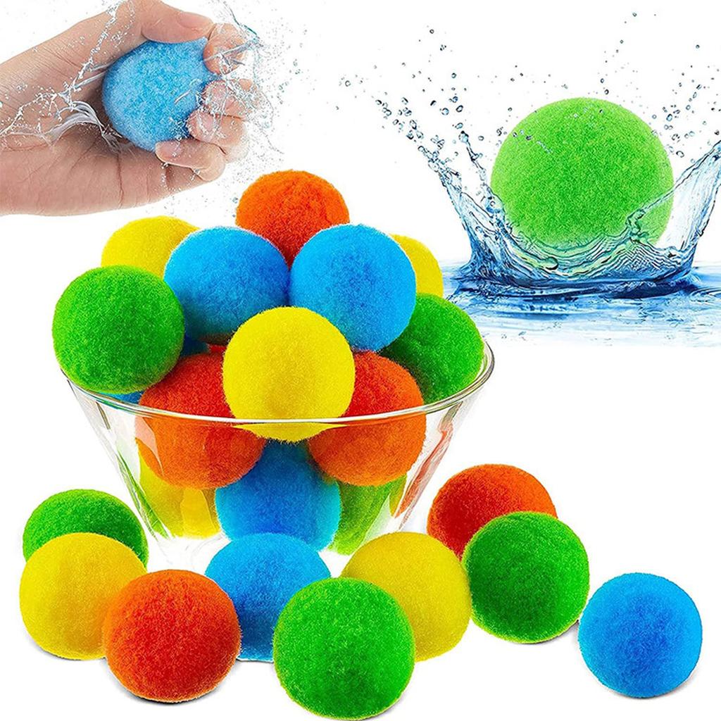 Reusable Sponge Water Balls Colorful Adult Kids Sponge Water Bomb Balloons Swimming Pool Summer Water Toy Games