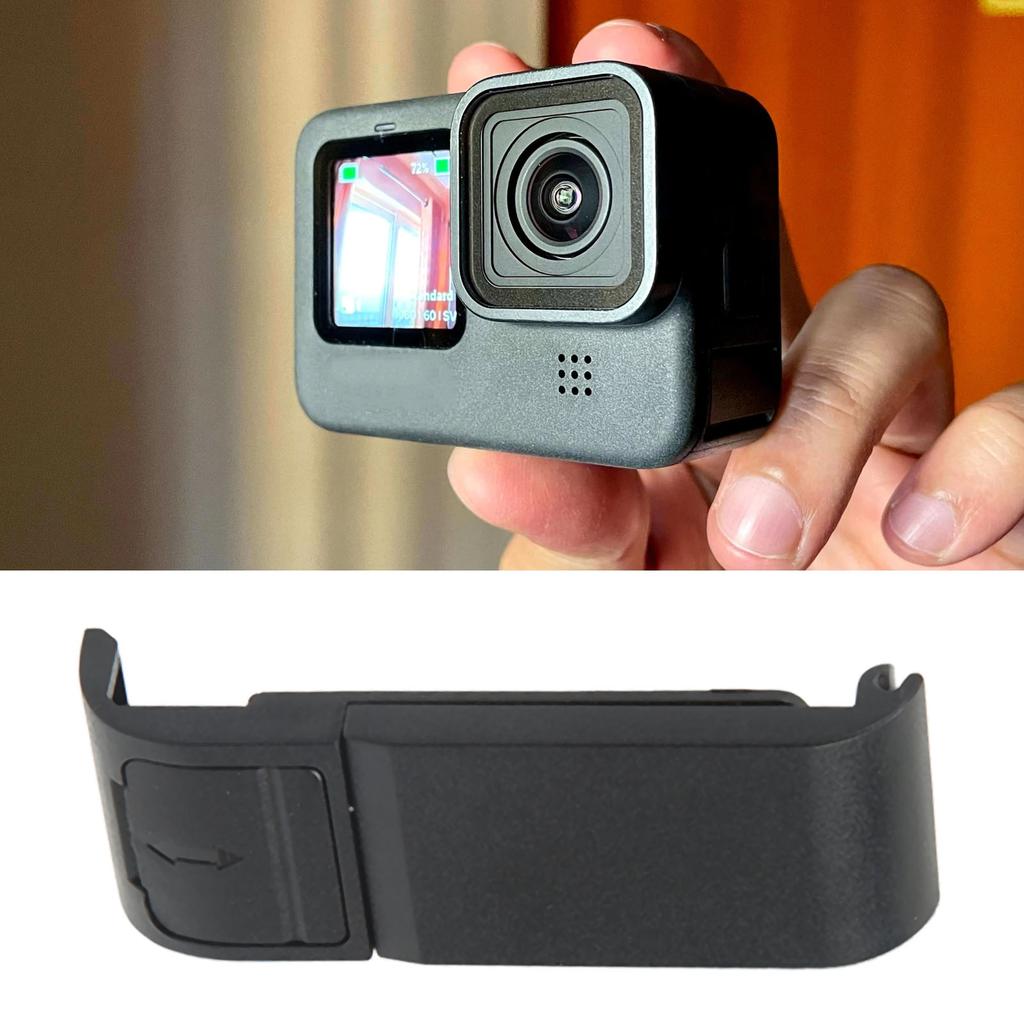 Battery Compartment Side Cover Plastic Battery Compartment Side Cover Action Camera Replacement Side Door for HERO 10 9 Black