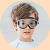 Kids Swimming Goggles Waterproof Adjustable Silicone Child Swim Glass Anti-fog UV Protection Big Frame Eyewear with Case