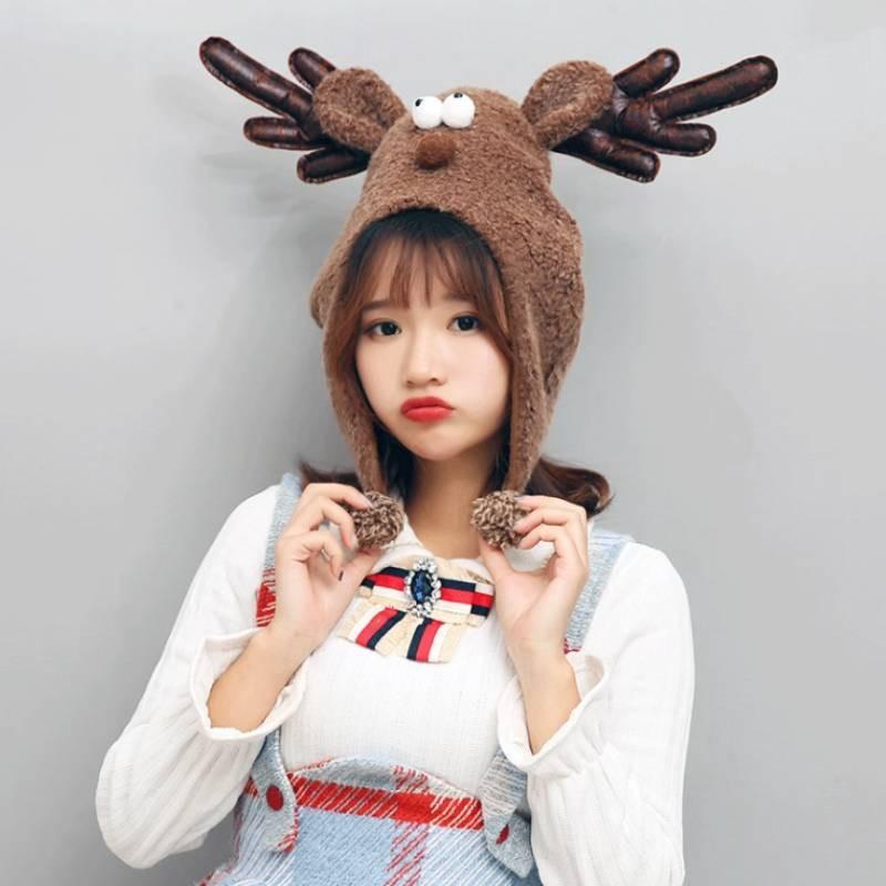 Snowman Elk Cap Christmas Cartoon Animals Festival Decorate Party Winter Gift