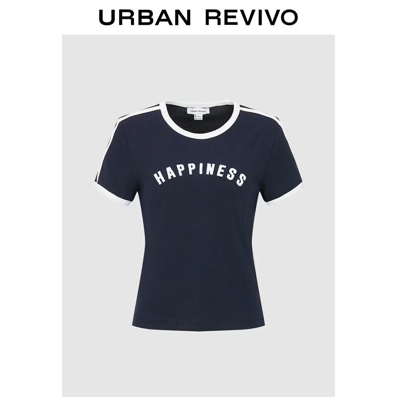 UR 2026 Women s Casual Color-block Letter Print T-Shirt S