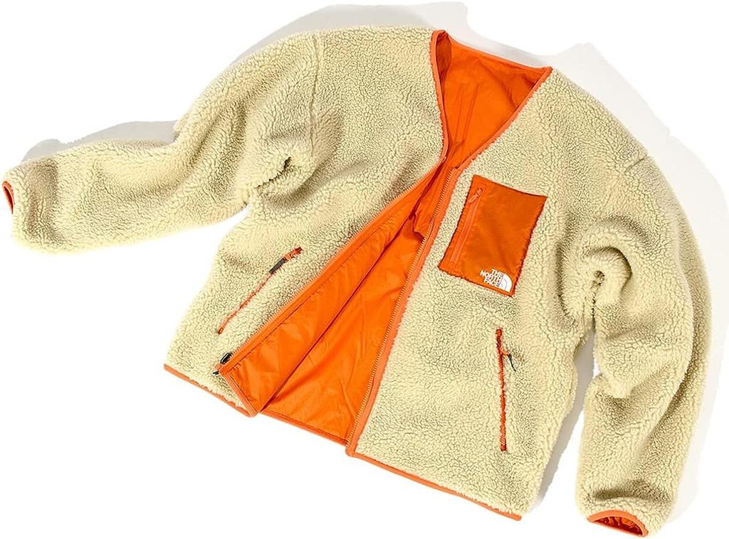 The North Face Reversible Extreme Pile Cold Cardigan, Unisex, Protection, Warmth, Anti-Static, Oatmeal/Mandarin