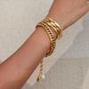 Goldenes Edelstahl Drei-Schicht-Fisch-Offen-Armreif Bangle 18K Gold PVD-beschichtet Statement Wasserdicht Handgelenkschmuck Bijoux