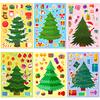 6 Sheets/Set Cartoon Christmas Theme Make a Face Stickers Children's Handmade DIY Sticker Puzzle for Gifts Packaging Decoration