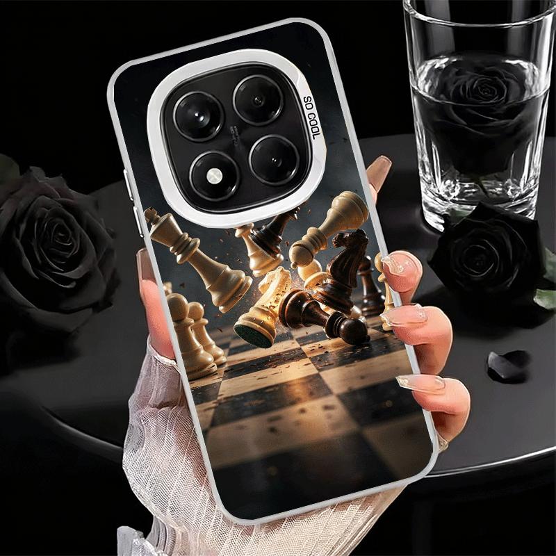 Tävlingsschackspel Stötsäkert Fodral för Telefon för Xiaomi Redmi Note 15 14 13 12 Pro Plus 11 11S 11T 5G Skydd Anti-fall Fundas