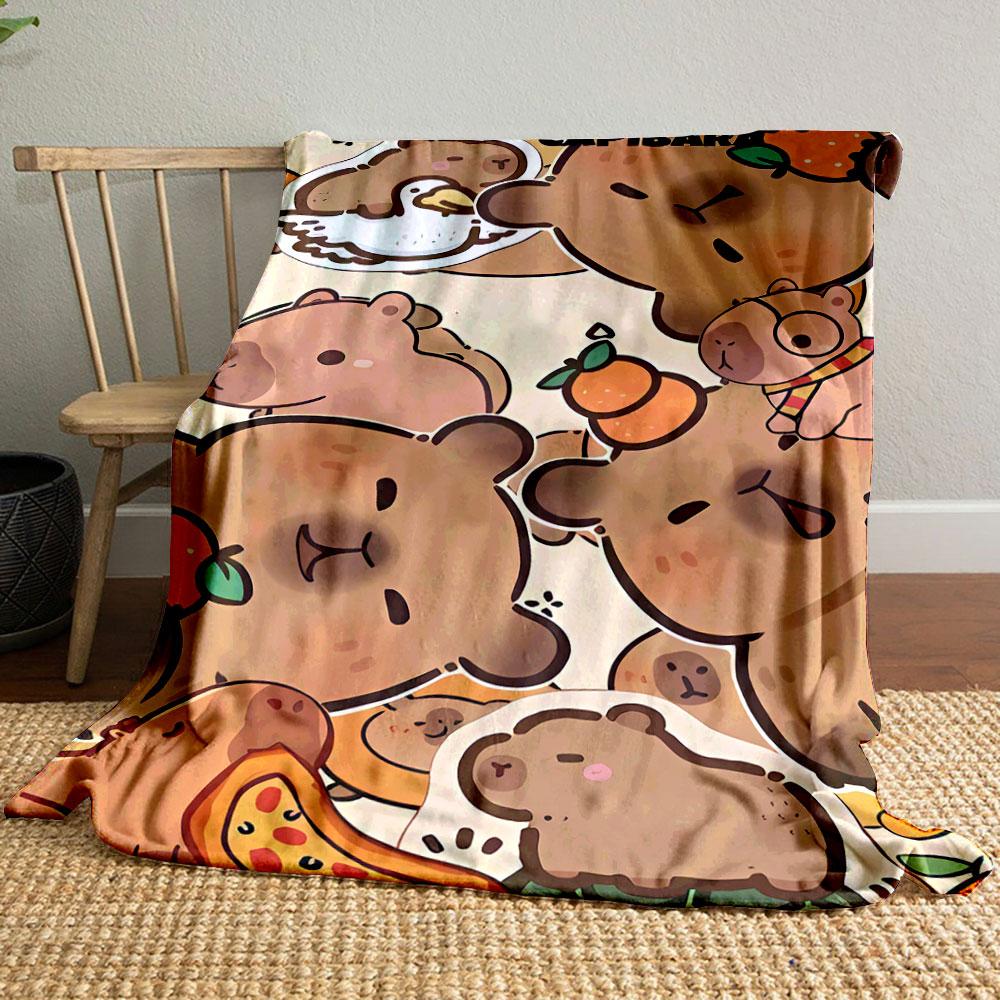 

Cute Capybara Cartoon Blanket bedroom Blanket for Livingroom Couch lunch break Soft throw for Friend s festival Gift 80cm x 120cm