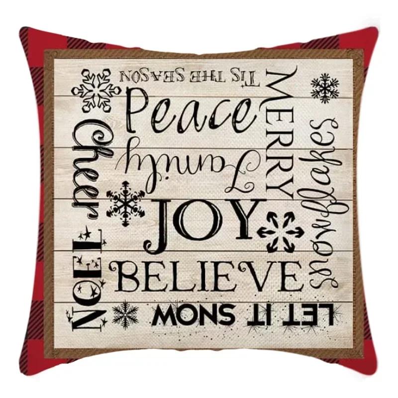 40/45cm Christmas  Cotton Linen Decorative Navidad Elk Snowman Santa Tree Cushion Cover Sofa Pillow Case