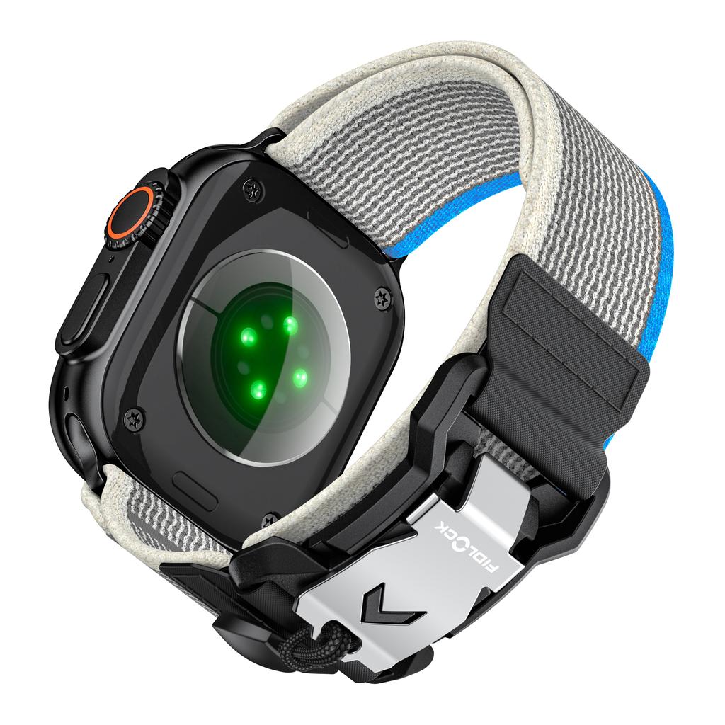 Uhrenarmband für Apple Watch Serie 10 Ultra 9 8 7 SE 6 5 4 3 2 1 46mm 49mm 45mm 44mm 42mm Nylonband mit Metall-FIDLOCK