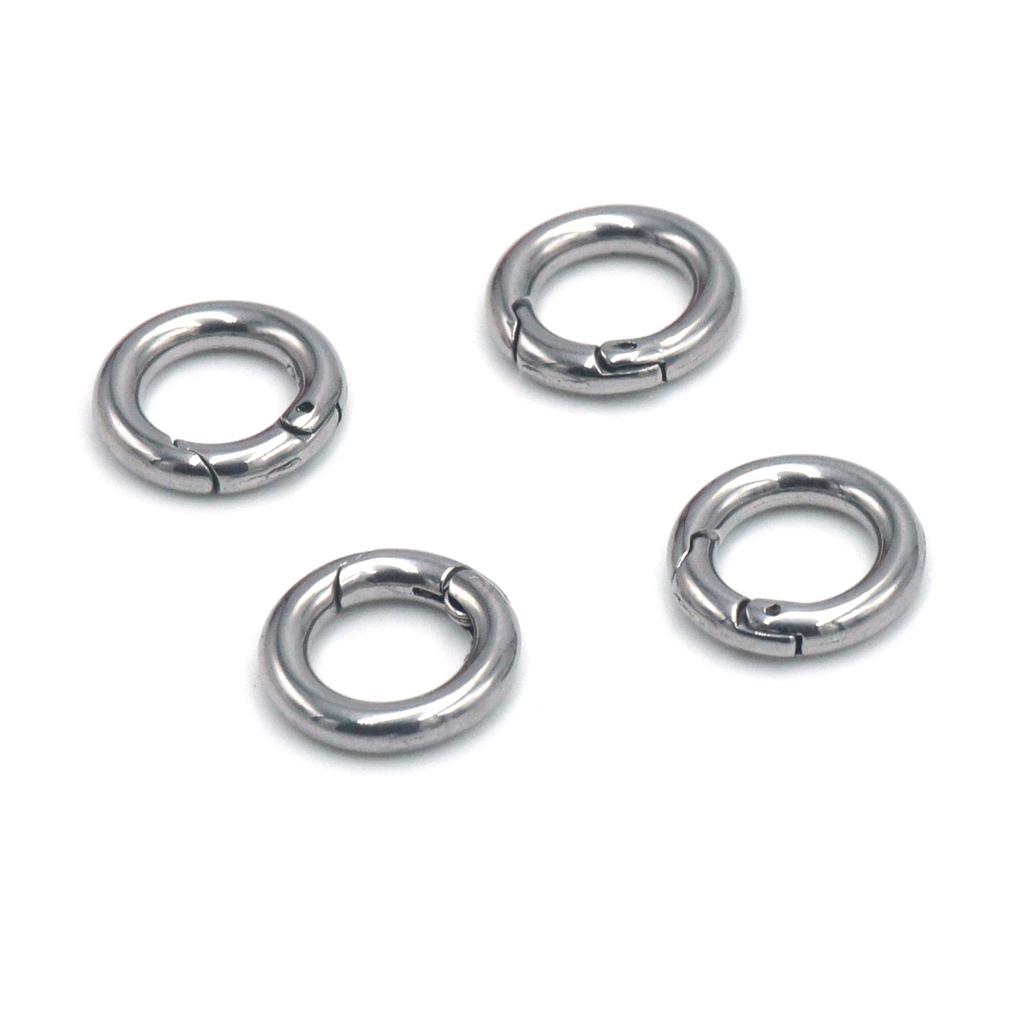 Stainless Steel Heart-shaped Function Spring Buckle Luggage Clasp Keychain Pendant Snap Button DIY Jewelry Accessory Wholesale