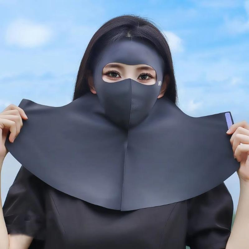 Ice Silk Sun Protection Mask with UPF50+ for Ultimate UV Block 3D Anti UV Neck Scarf Summer Cooling Face Cover for Women Men