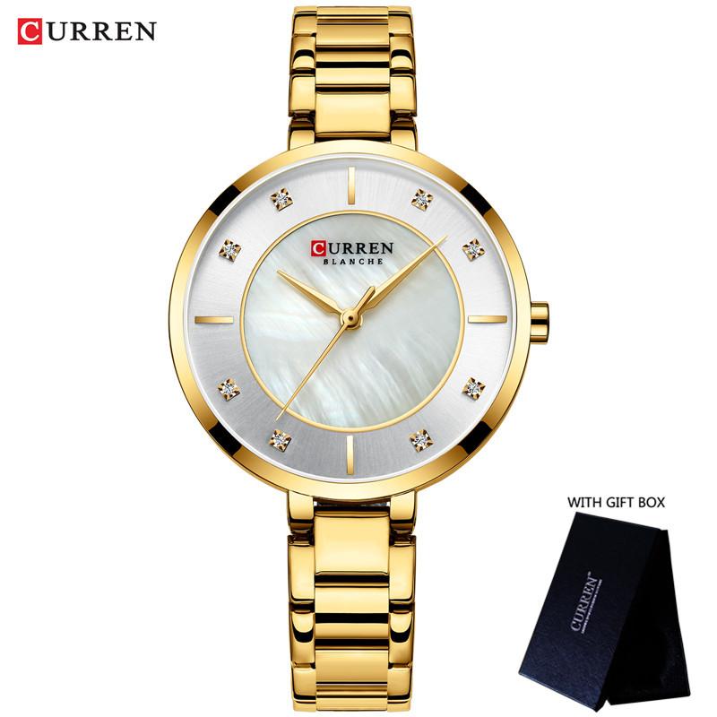 CURREN Women Watch Waterproof Top Brand Luxury Silver Female Clock Stainless Steel Band Classic Bracelet Ladies Wristwatch 9051
