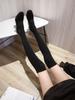 Fashion Autumn Winter Elegant Heeled Knitted Elastic Sock Above Over The Knee Shoes Woman Gothic Square Toe Thigh High Boots for Women