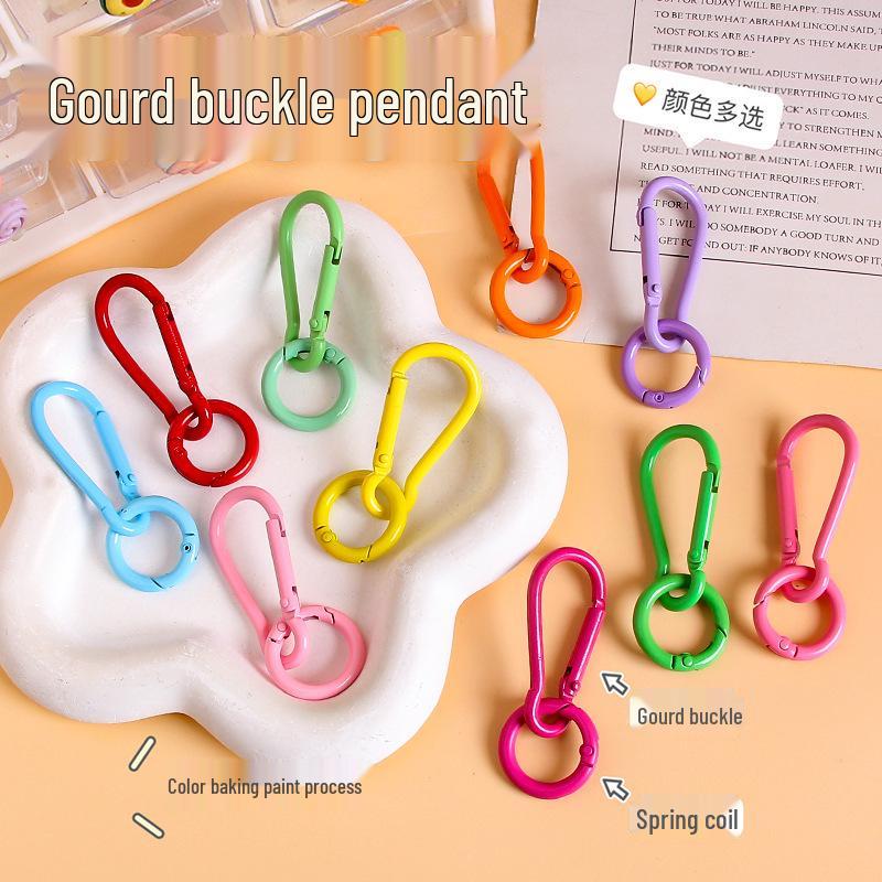 Colorful Gourd Buckle Spring Ring Keychain Ornaments for DIY Jewelry & Bag Charms