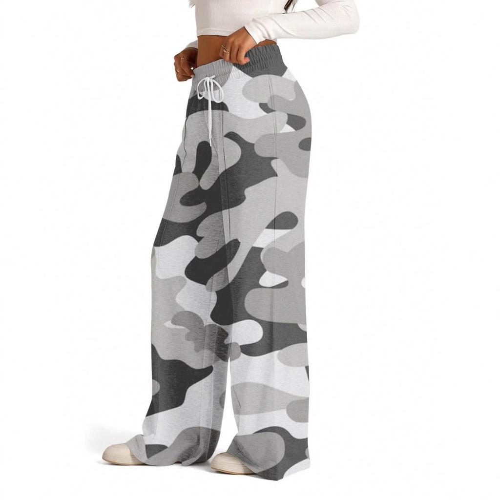 Women's Trendy Camouflage Straight-Leg Pants - Casual & Versatile American Style