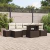 VidaXL Ensemble de canapé de jardin 7 pièces avec coussins marron en poly rotin 3357951