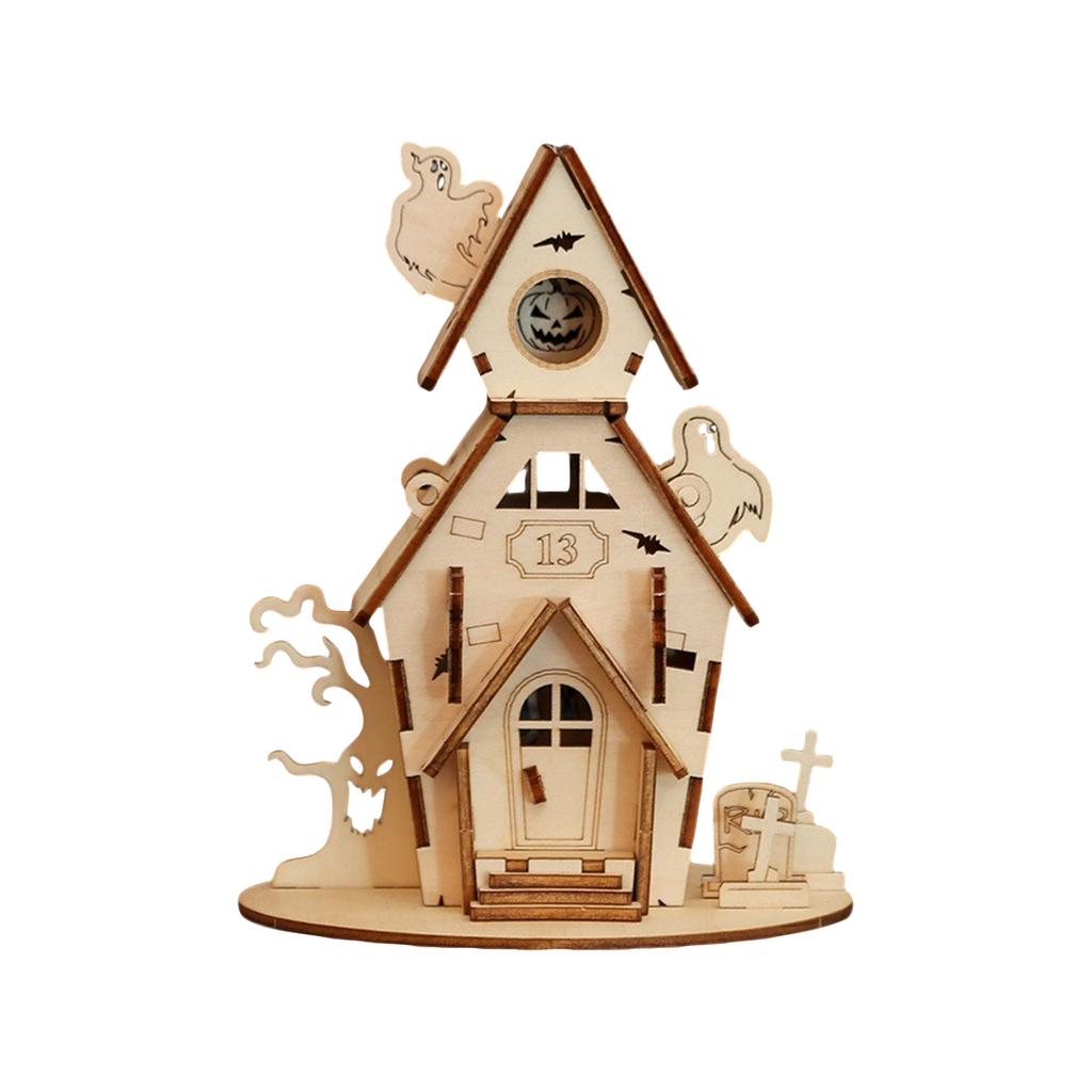 Children's Puzzle,Halloween Series  House Wooden Puzzle, Halloween Toys For Children, Elementary School Puzzle Toys