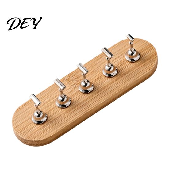 Fake Nail Display Stand Art Practice with Wooden Base, Magnetic Press-on Holder for Painting Nails, False Home Salon Base