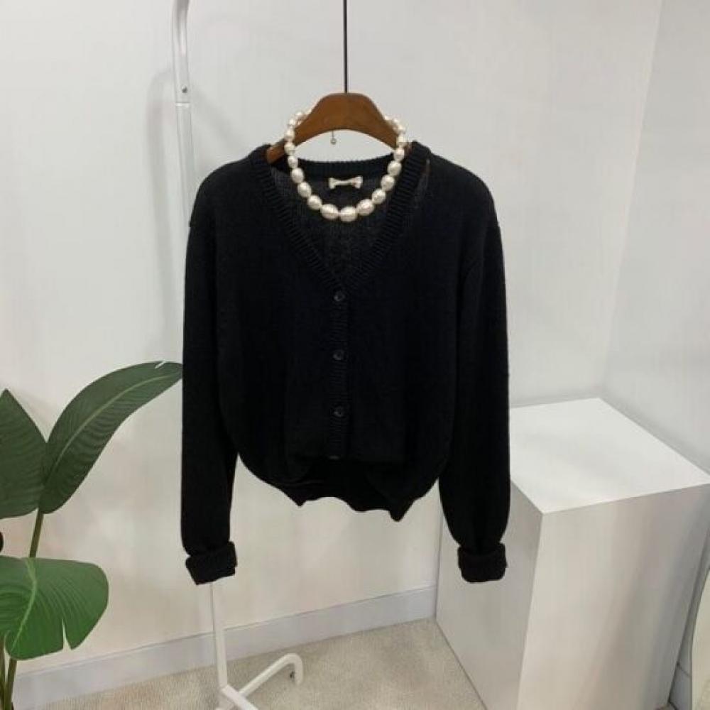 C S In The Room Semi Crop Angora Knit Cardigan 3 ColorS