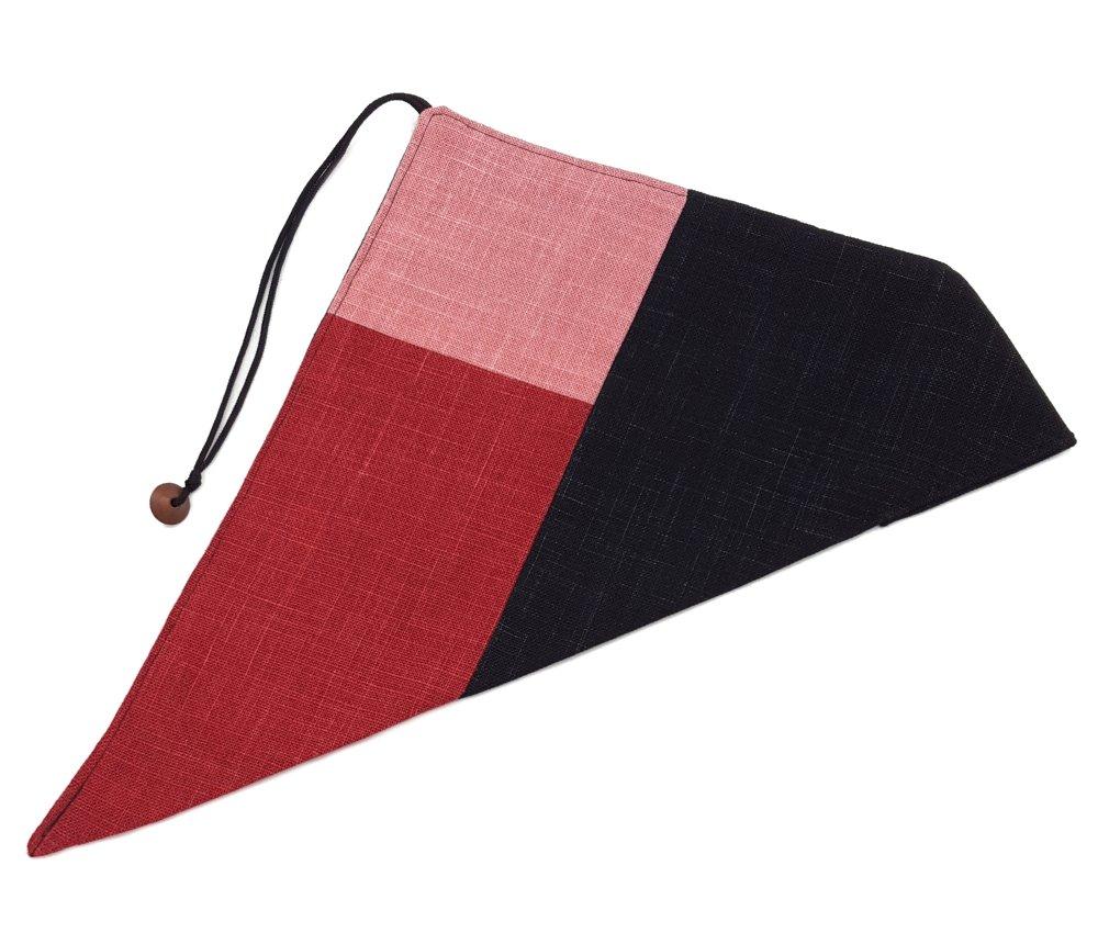 FUJITA Handmade Plain Fabric Chopstick Case x Pink x My Chopstick Handmade in Japanese Chopstick Tool Cutlery Cutlery Bag Workshop (Red Black) -