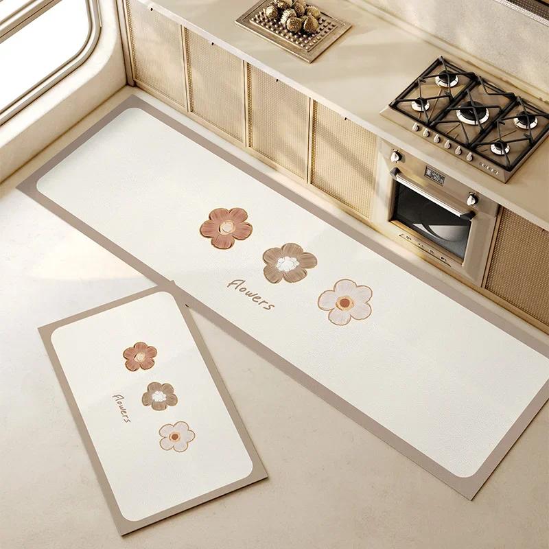 Pvc Kitchen Mat Waterproof Leather Carpet Oil-proof Non-slip Rug Long Home Decoration Floor Mats
