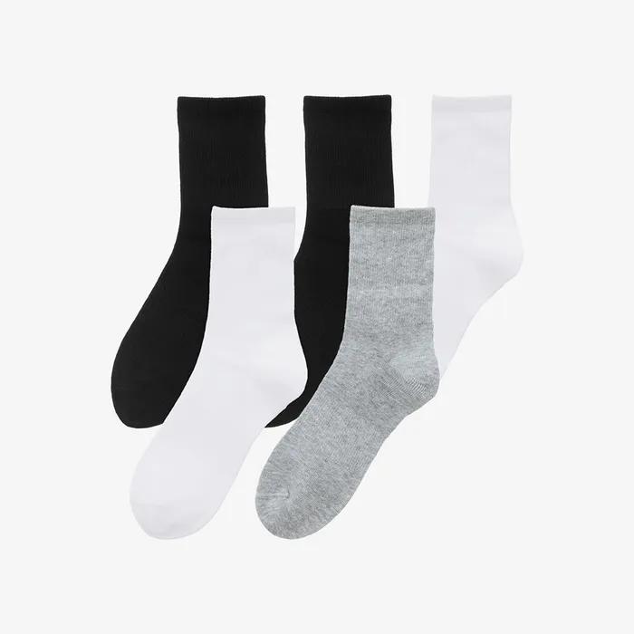 Women's Mid-calf Socks 5-Pair Package (3 Colors)