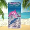 1pc Pink Dolphin Pattern Beach Towel, Suitable for Seaside, Swimming Pool,Camping Travel, Yoga Fitness Multi-Purpose Beach Towel