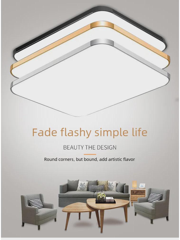 Modern Rectangular Aluminum LED Ceiling Lamp for Bedroom, Study, Living Room, and Engineering Lighting