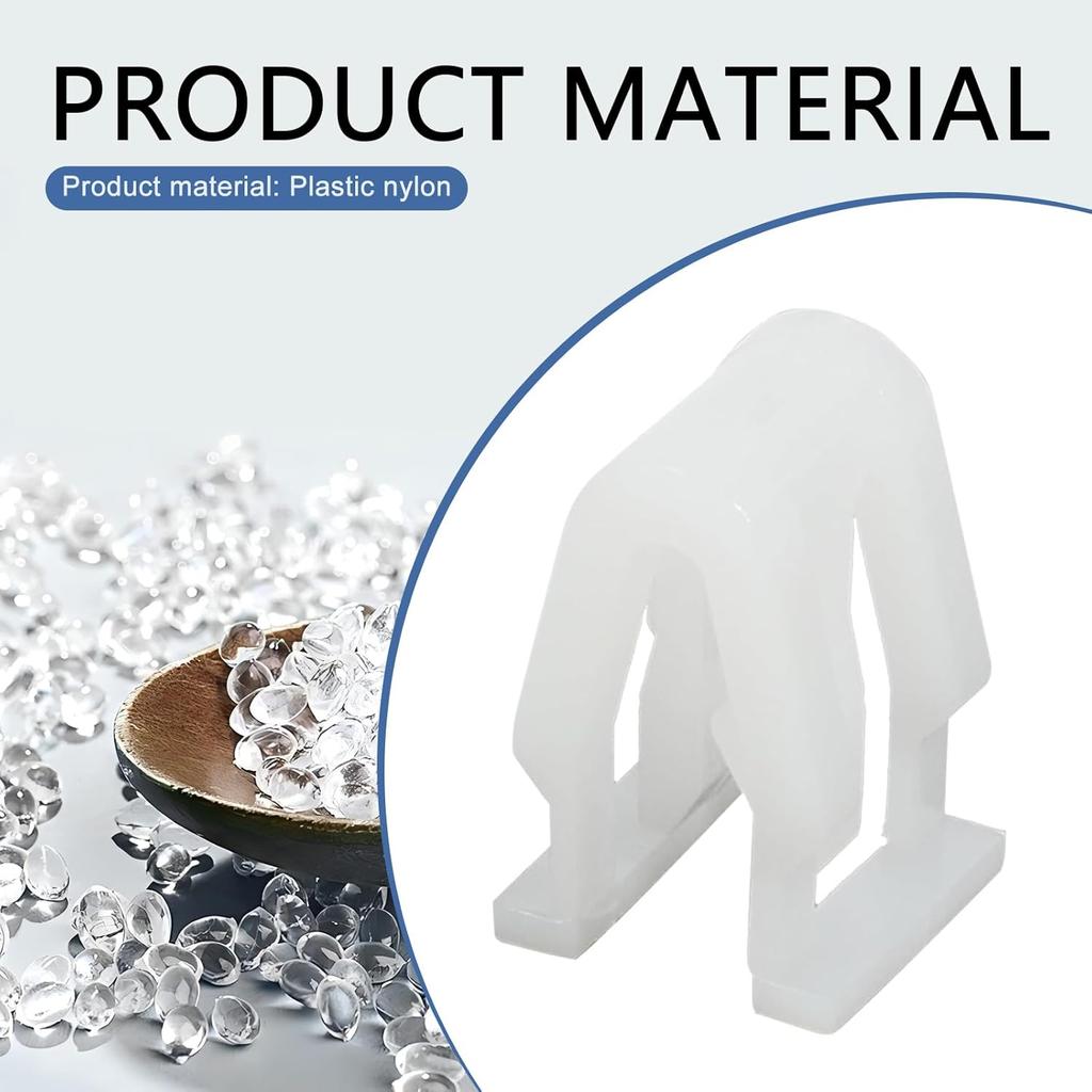 20 PCS Universal Car Fastener Clips, Nylon Elasticity Center Console Clips, Radio DVD Dash Panel Clips, White, Plastic, U-Shape, Flat or Round Head,