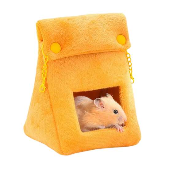 Comfy Sleeping Bag for Hamsters Bread Hamster Bed, Plush Warm Cave Cozy Hanging Creative Shape Pet House Hammock, Small Animal Cage Accessory