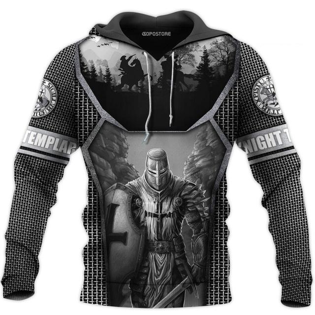 

Толстовка Templar Crusader Cool Style Pattern Vintage Print Чоловічий бавовняний одяг з довгими рукавами S-3XL Новий стиль M
