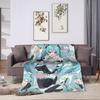 Hatsune Miku Anime Blanket Fleece Printed  Multi-function Warm Throw Blanket for Home Travel Bedspread