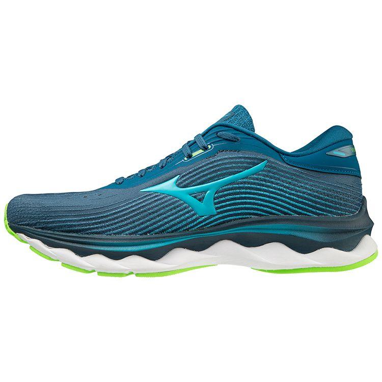 Mizuno Wave Sky 5 Peacock Gecko Green Men Sneakers Blue Peacock-Blue J1GC210226