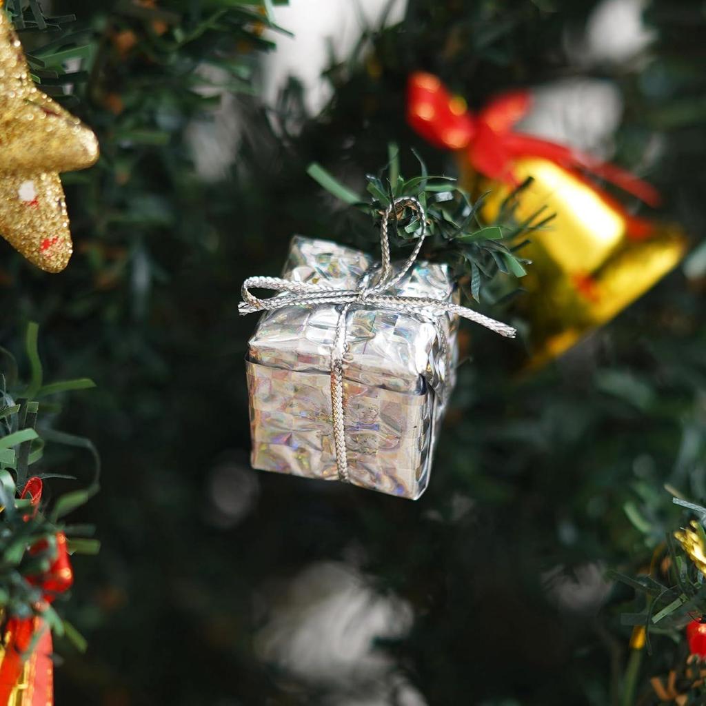 Multicolor Christmas Gift Boxes (Set of 12) | Christmas Tree Decoration Items Hanging Ornaments Props | Xmas Decorations