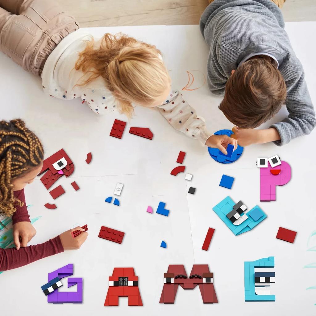 Moc 26 Stile Englisch Alphabet A-Z Zahlen Buchstaben Baustein Set Legende Buchstaben Pädagogisch Unisex Steine Puzzle Kinderspielzeug