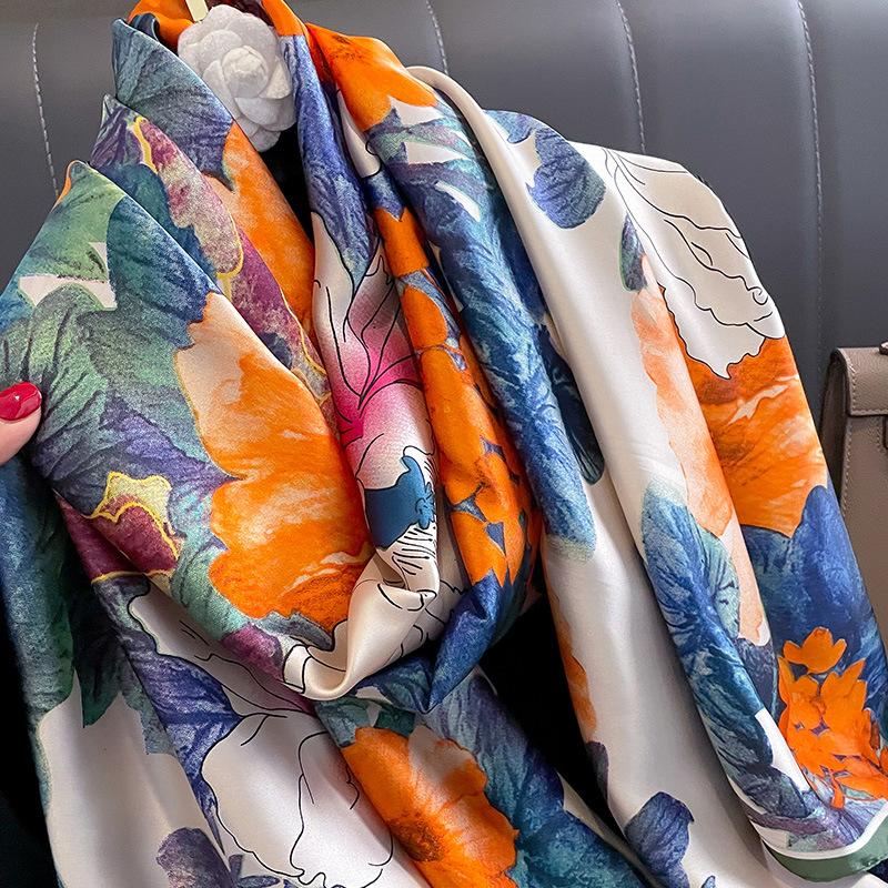 Spring Scarf Women's Luxury Design Scarf Smooth Scarf Soft Muslim Headband Shawl Beach