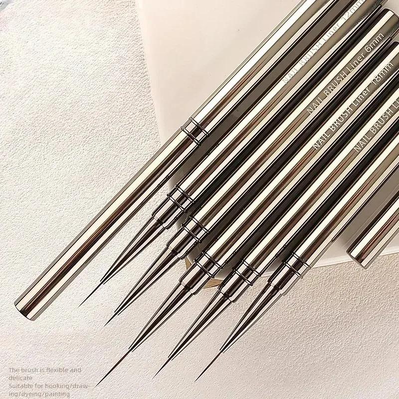 Nails Art Liner Brushes Elongated Lines Striping Drawing Painting  6/9/12/15/18/25mm Nail Design Pen Professional Manicure Tool