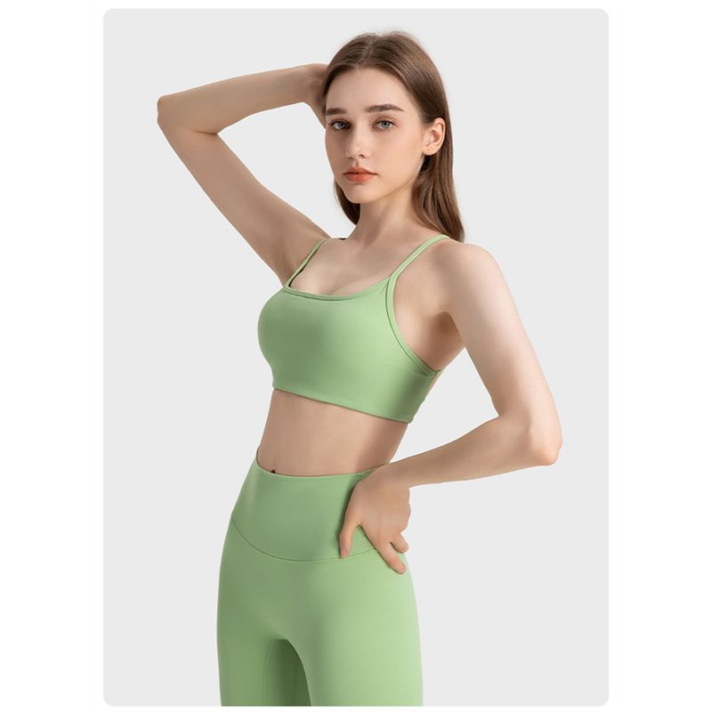 2023 New Cut Out Cross Beauty Back Exercise Underwear Women's Thin Square Collar Workout Top Sexy Yoga Bra Quick-Drying