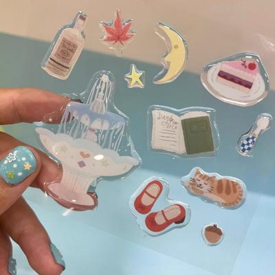 Niedlicher Kuchen Wunschbrunnen 3D Relief Harz Aufkleber Mädchen Handyhülle Laptop Transparent Jelly Abziehbild Schreibwaren Notizbuch DIY Dekoration