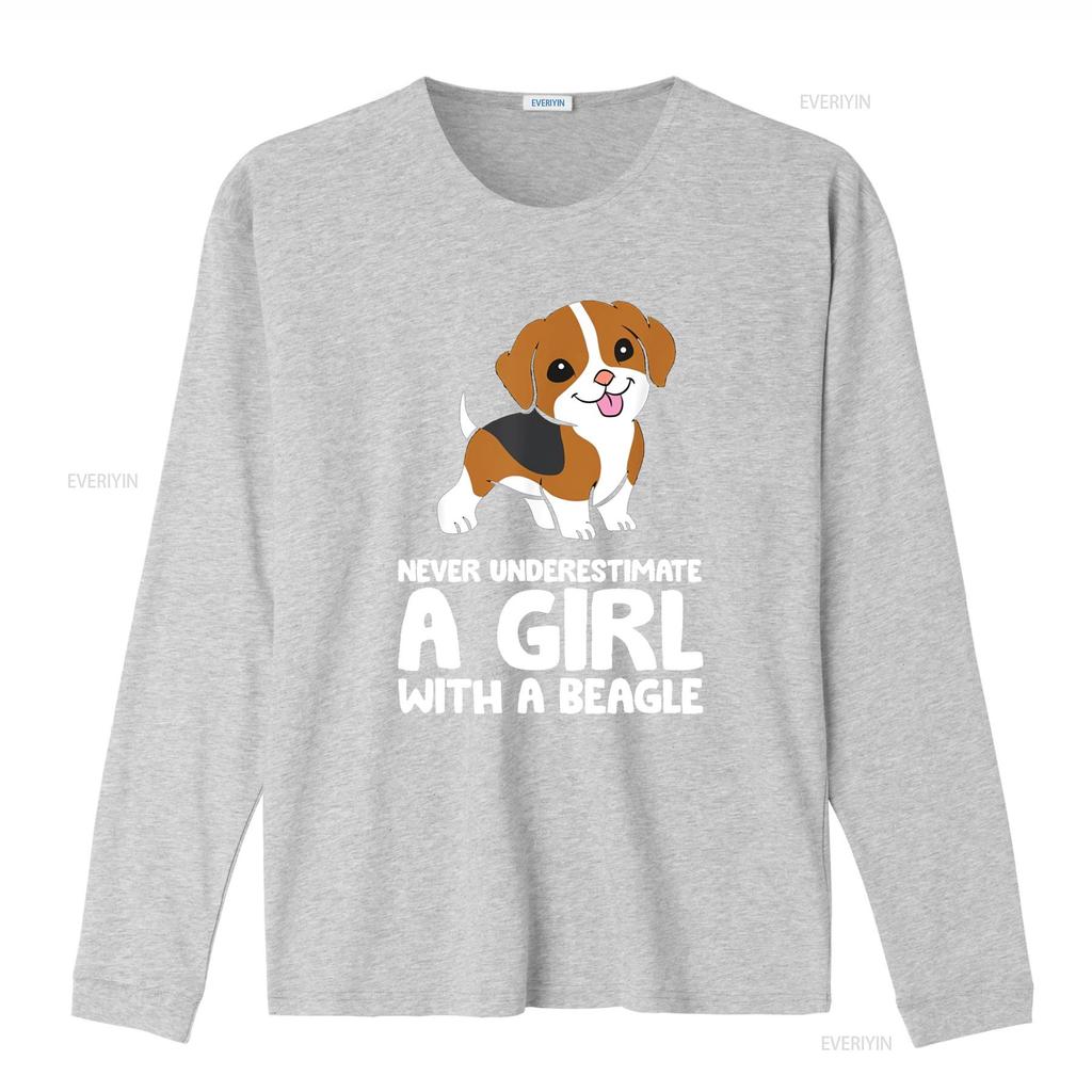 Unterschätze niemals ein Mädchen mit einem Beagle Hund T-Shirt vintage gewaschen dehnbar vielseitig Designerkleidung weich