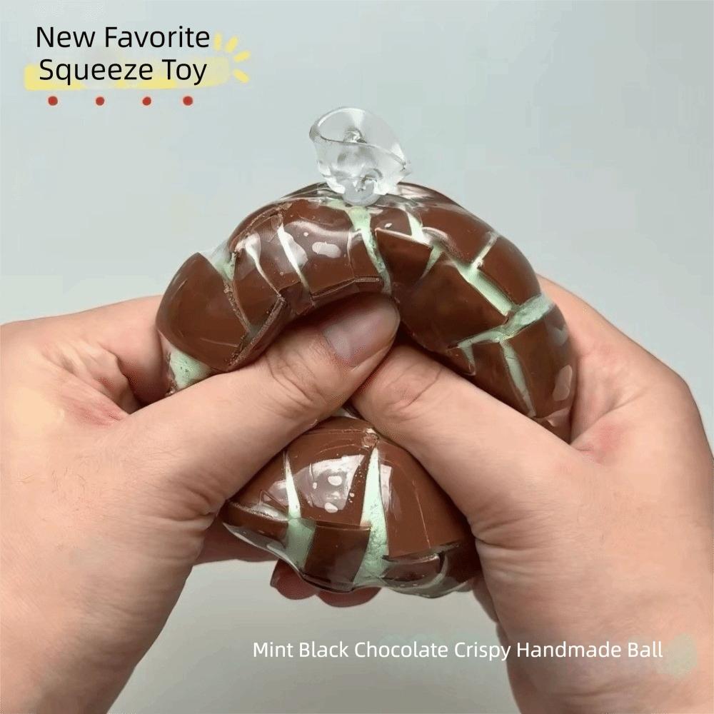 Soft Texture Chocolate Squish Ball Simulation Chocolate Cracking Ball School Party Gifts