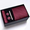Fashion Handkerchief Wide Tie Sets Tie Clip Pocket Squares Cravat Business Classic Cufflinks Clip Box Men