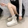Small thick-soled white short boots women's 2025 new autumn suede thin boots thin women's boots Martin boots