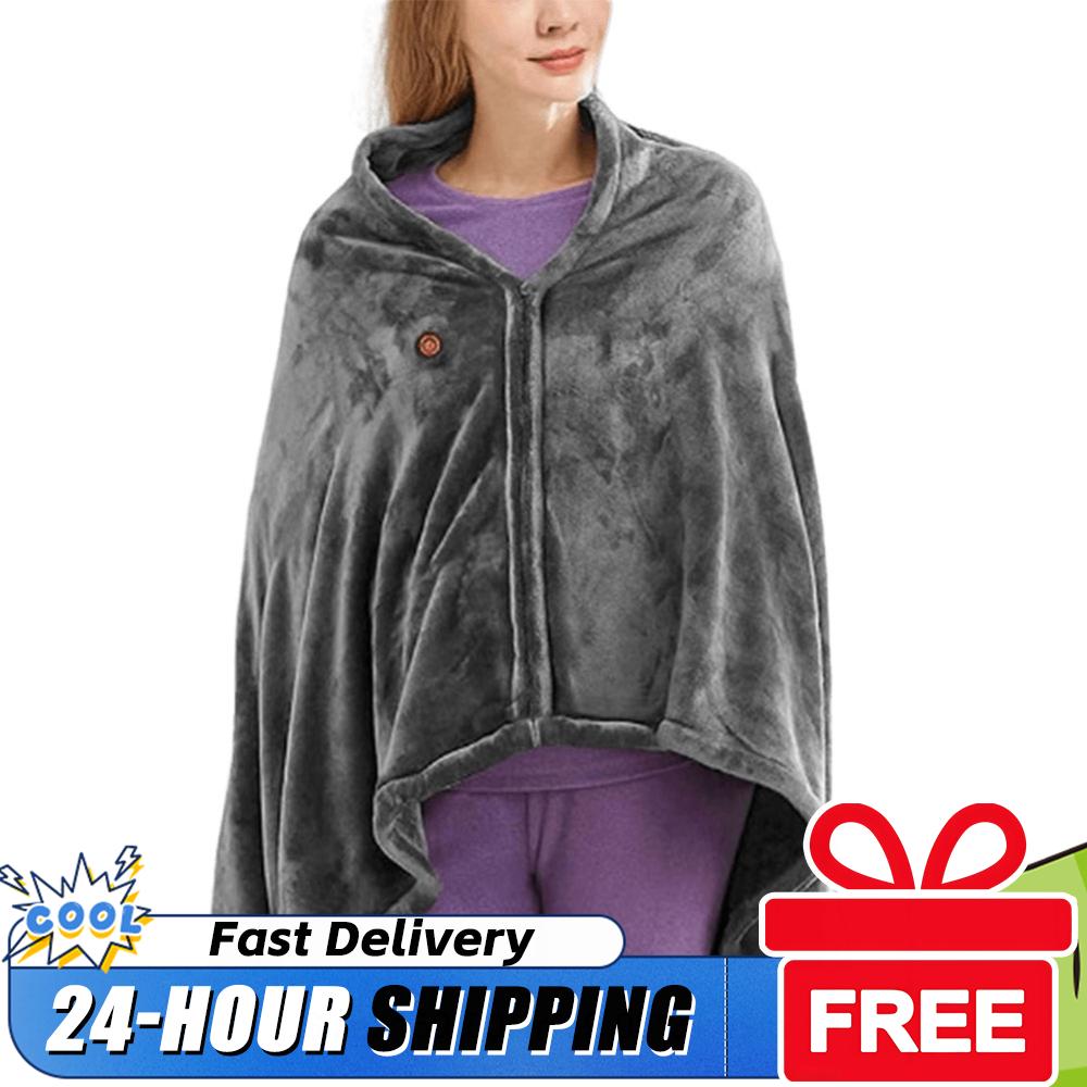 Portable Electric Heating Blanket USB Heating Shawl Blanket Powered Warmer Bed Heating Mat Winter Warm Heated Blanket Sofa Shawl