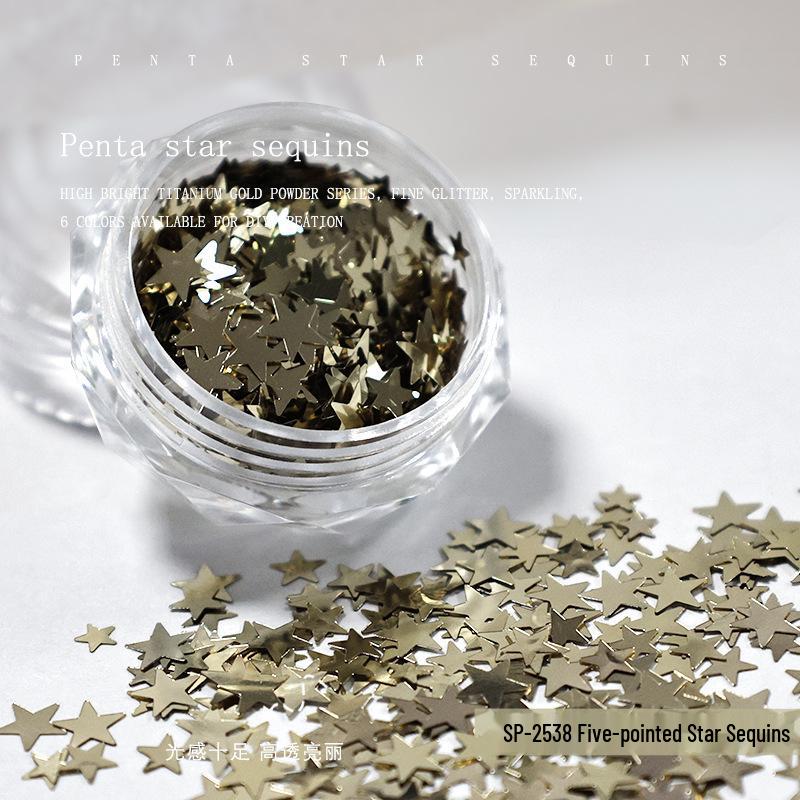Mixed Sizes Five-Pointed Star Nail Art Glitter Sequins - Fairy Accessories Pack
