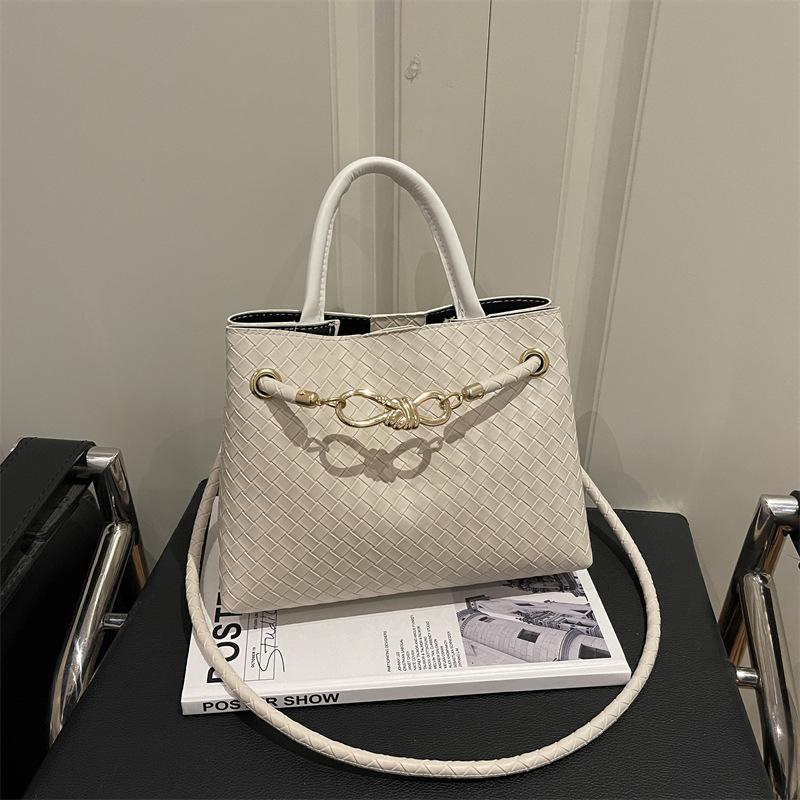 

Fashionable Texture Business-sized Tote Bag with Shoulder Strap and Handle for Women бежевий