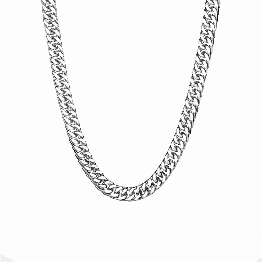 

Hip Hop Curb Cuban Link Chain Necklaces Gold Silver Color Stainless Steel Long Choker Chain For Men Women Vintage Jewelry Gift 35cm