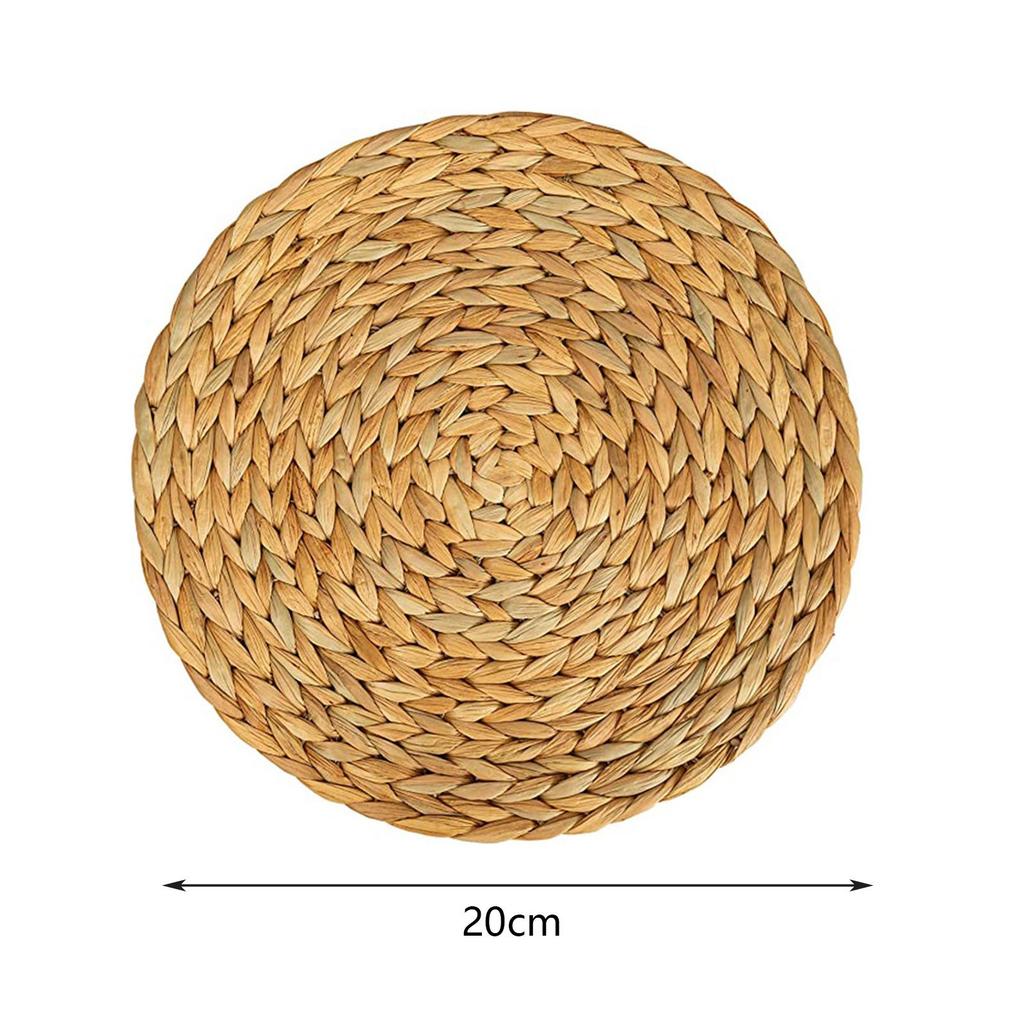 Round Table Mats Durable Home Rustic Decorative Heat Resistant Pads Woven Placemats for Tea Pot Party Cooking Wedding Hotel